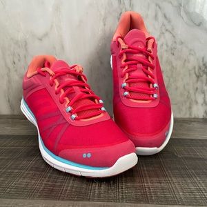 Pink running shoes